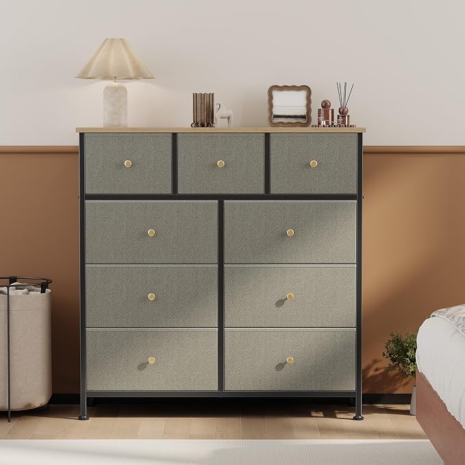 OLIXIS 9 Drawer Tall Dresser for Bedroom, Closet Organizers and Storage