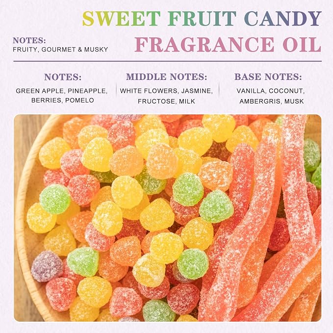 EUQEE Sweet Fruit Candy Fragrance Oil for Diffusers 3.38 Fl Oz/100ML