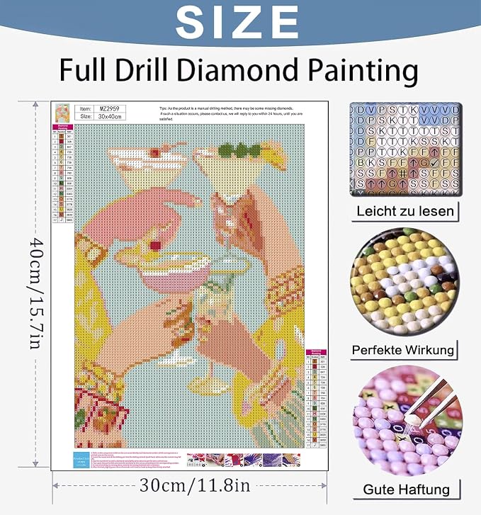 Benjenes Friendship Cocktail Diamond Art Kits for Adults Diamond Painting