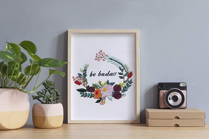 Louise Maelys Inspirational Flower Embroidery Kit for Beginners Handmade | Complete Set with Cross Stitch Kits for Adults to Explore DIY Crafts. Needlepoint Kit for Handmade Gifts