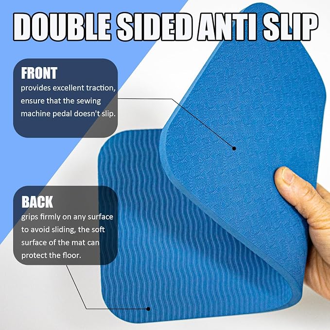 2 Pcs Sewing Machine Pedal Mat, No Slip Mat for Sewing Machine Foot Pedal, Waterproof Easy to Clean, Quilting Supplies Accessories