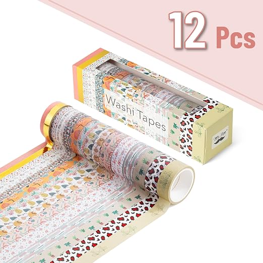 Mr. Pen- Washi Tape Set, 15 Rolls, Assorted Sizes, 5 Yards/Roll | Washi Tape for Scrapbook, Arts, Crafts, Journals and Planners, Woodland Whisper