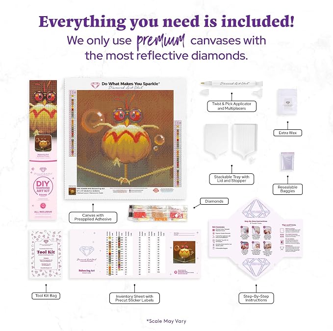 DIAMOND ART CLUB Balancing Act - Bird Diamond Art Kits for Adults