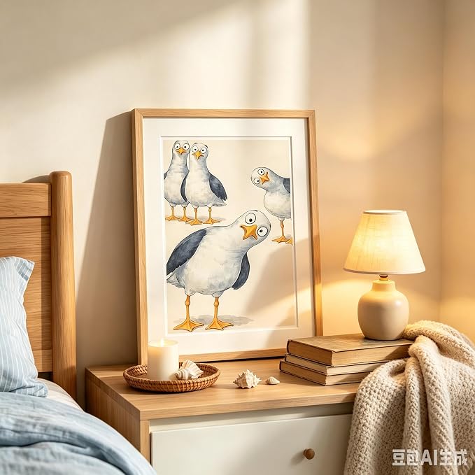 Animal Diamond Painting Kits for Adults,Cartoon Seagull Diamond Art Kits | DIY Full Round Drill Gem Painting Cute Funny Bird Paint by Diamonds Relaxing Craft for Cartoon Home Wall Decor 12x16In
