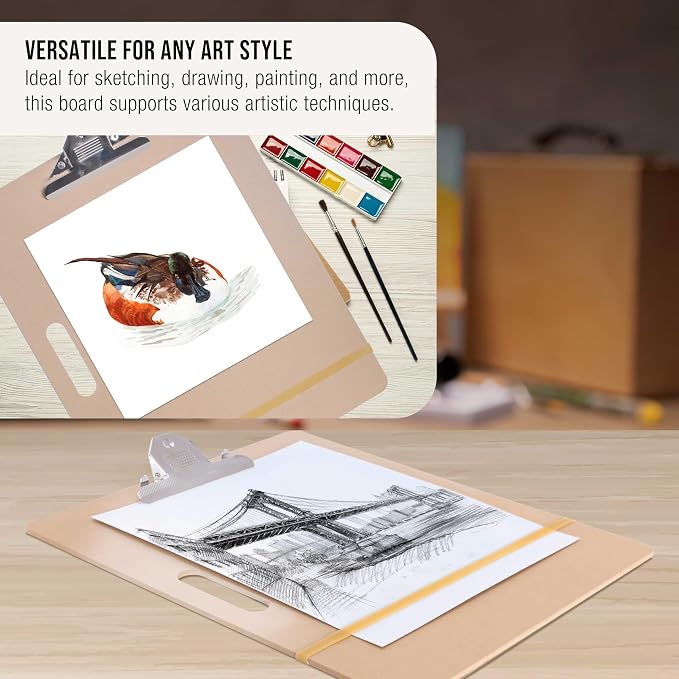 U.S. Art Supply 11" x 17" Artist Sketch Tote Board - Lightweight Hardboard