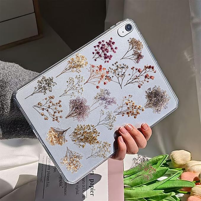 50PCS Transparent Vintage Star-Shaped Bouquet Stickers Clear Botanical Pressed Floral Stickers Pack, Aesthetic Plant Decals for Scrapbooking Journaling Laptop Water Bottle Decor(colours-F18)