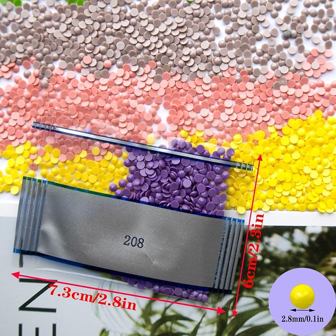 30000 Pieces 60 Color Diamond Art Painting Beads,Flat Bottom Round Resin Rhinestones for Diamond Art Painting Accessories, Round Drills for 5D Diamond Art DIY Craft