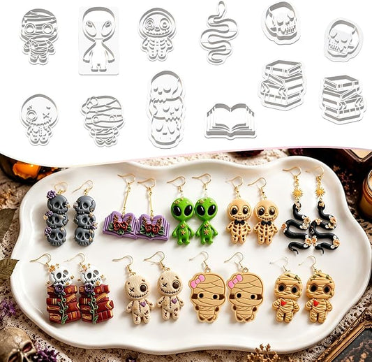 12Pcs Gothic Halloween Polymer Clay Cutters