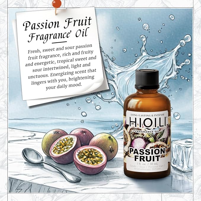 HIQILI Passion Fruit Fragrance Oil for Candle, Soap Making & Diffuser