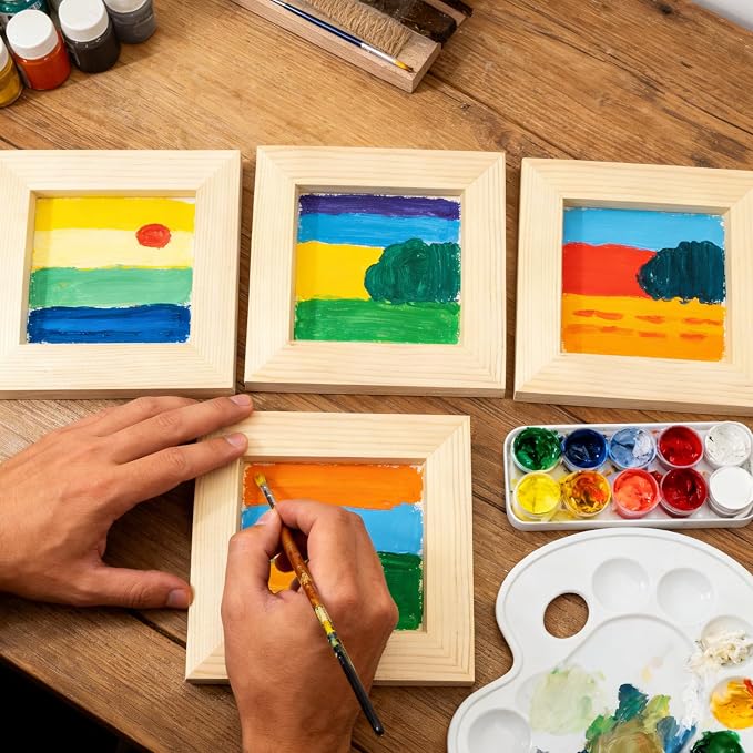 FSWCCK 15 Pack 4 x 4 inch Wood Panel Boards, Unfinished Wood Canvas Panels for Crafts, Painting Canvas, DIY Art Projects, Pouring, Arts Use with Oils, Acrylics