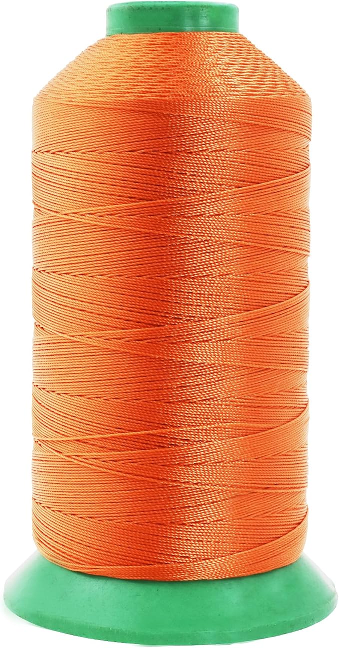 Mandala Crafts Size 138 420D T135 Orange Bonded Nylon Thread, 1250 YDs