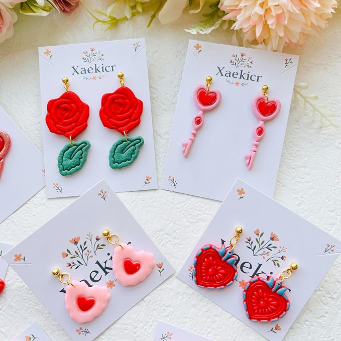 Heart Theme Polymer Clay Cutters Set – Molds and Clay Cutters for Polymer Clay, Decorative Clay Earring, Clay Tools