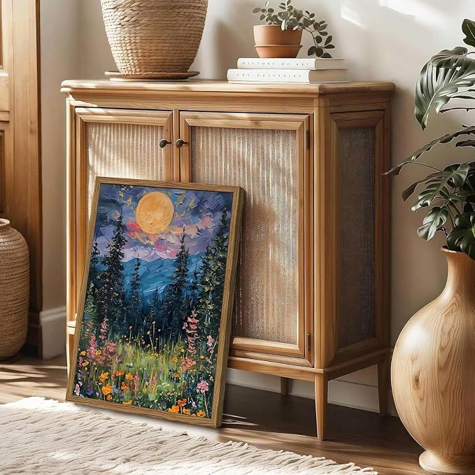 2 Pack Moon Paint by Numbers Kit for Adults Framed Canvas, Frameworkless