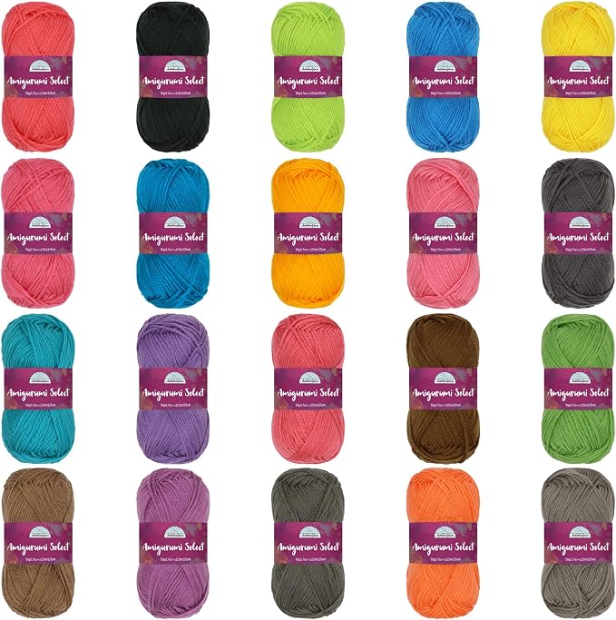 JubileeYarn Amigurumi Select Yarn - DK Acrylic - Dark Colors - 20 Skeins