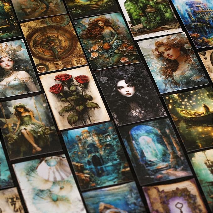 Aromoty 4 Set 200 Pcs Gothic Washi Stickers Book Kit Junk Journal Supplies