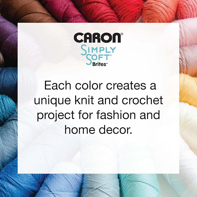 Caron Simply Soft Brites Acrylic Yarn for Crocheting, Blue Mint, 3-Pack | #4 Worsted Yarn, 100% Acrylic, Soft Acrylic Yarn for Crocheting, Knitting, Garments & DIY Projects, 315yd, 170g/6oz per skein