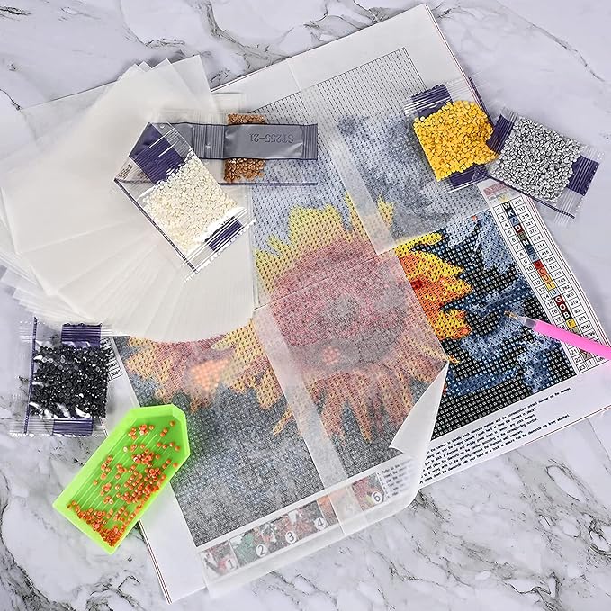200 Pieces Diamond Painting Release Paper 15 x 10 cm Double-Sided Non-Stick Cover Replacement 5D Diamond Painting Accessories Tool for Adult Kids (5.9 x 3.9 inch)