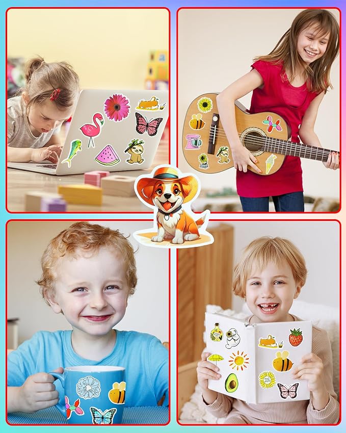 EOAOD 300 Cute Aesthetic Water Bottle Stickers for Kids, Waterproof Vinyl | Perfect for Classroom Prizes and Rewards, Laptops, Skateboards, Notebooks and Crafts, Ideal for Kids, Teens and Students