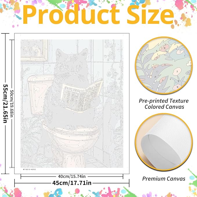 Black Cat Paint by Numbers Kit for Adults, 16x20 inch | DIY Painting Kits Crafts for Adults, Relieve Stress, Gift, Home Wall Decor