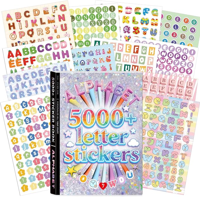 Letter Stickers, 5000 PCS+ Alphabet Sticker Book, Scrapbooking Stickers