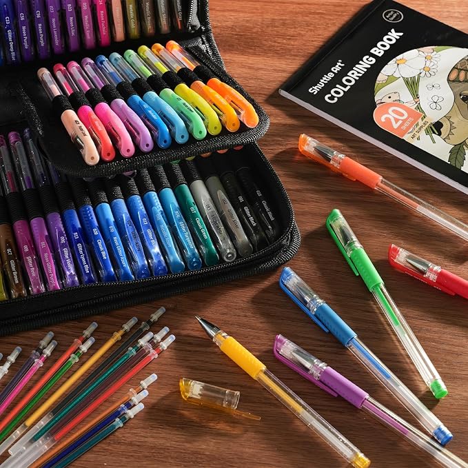 Shuttle Art Gel Pens, 120 Pack Gel Pen Set 60 Colored Gel Pen with 60 Refills for Adults Coloring Books Drawing Doodling Crafts Scrapbooking Journaling