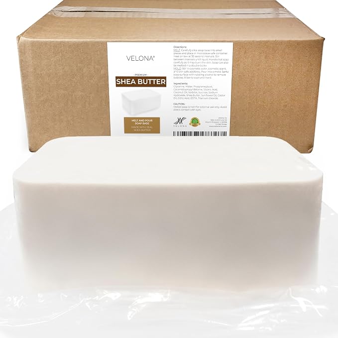 velona 25 lb - Shea Butter Soap Base, Melt & Pour, SLS/SLES Free