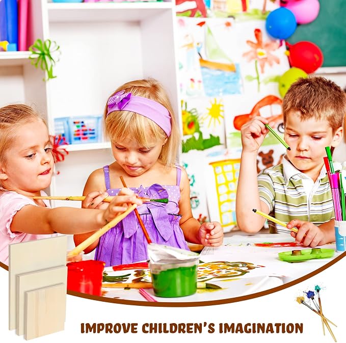 Youyole 12 Pack 3 Sizes Unfinished Wood Canvas Panels Kit