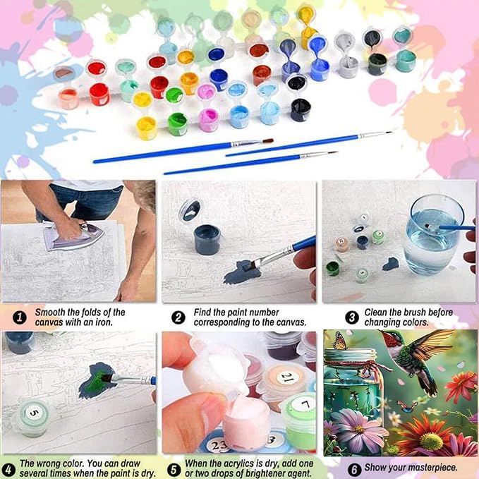 Arttoplus Hummingbird Paint by Numbers Kit for Adults Beginner 16x20 inch | Hummingbird Adult Paint by Number Kits on Canvas, DIY Oil Painting by Numbers for Gift Home Wall Decor (Without Frame)