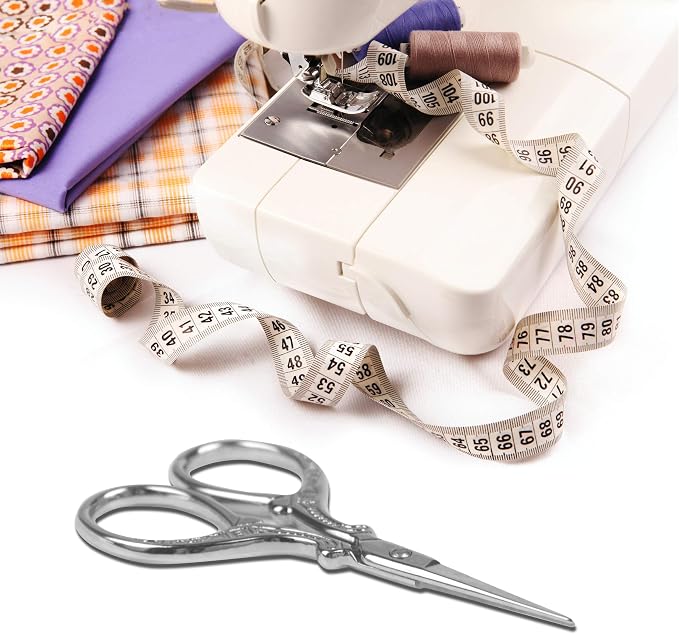 Vintage Embroidery Scissors 3.6 inch Sharp Mini Crochet Cross Stitch Travel | Craft Scissors Shears for Crafting Fabric Scissor for Art Work Threading Needlework DIY Tools with Leather Scissor Cover