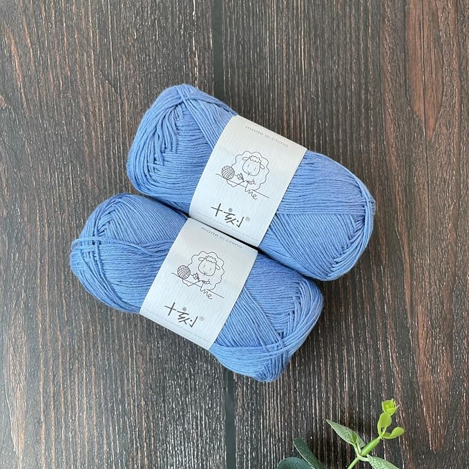 Linen Rayon Lyocell Blend Yarn, Superfine Fingering Weight (1), 150g/5.29oz (3 Strands, 50g/230yds per Strand)- 08 Blue