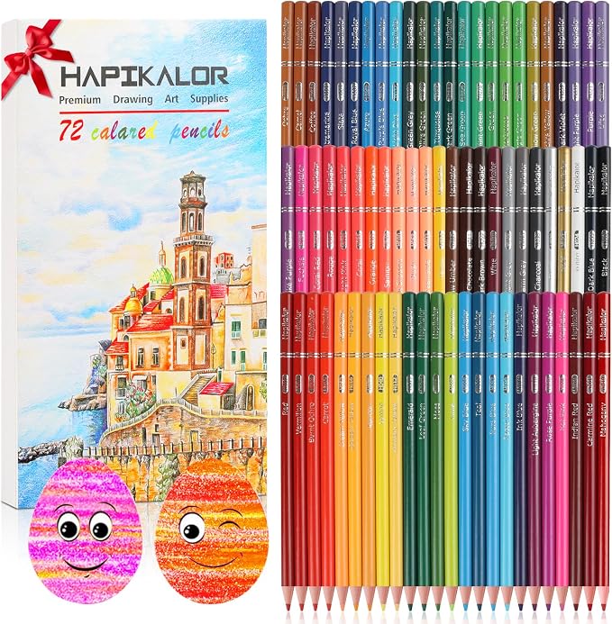 Hapikalor 72 Colored Pencils for Adult Coloring Books, Coloring Pencils | Professional Coloring Pencils Set, Art Supplies for Adults Kids Beginners Drawing Coloring Sketching, Gifts for Teens