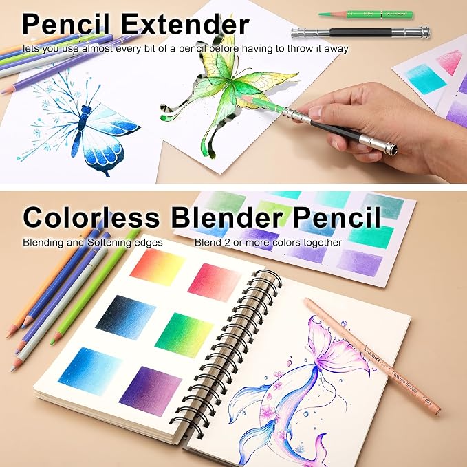 KALOUR Macaron Pastel Colored Pencils,Set of 72 Colors,Artists Soft Core,Ideal for Drawing Sketching Shading,Coloring Pencils for Adults Kids Beginners