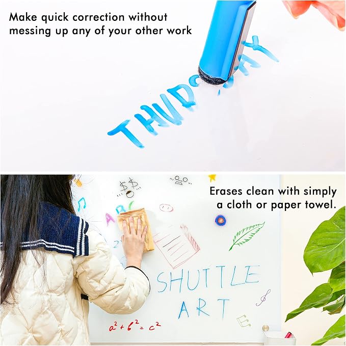 Shuttle Art Dry Erase Markers 25 Pack 20 Colors Plus 5 Extra Black Fine Tip