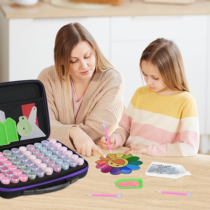 MERATIA Diamond Art Storage Organizer, 60 Jars with Accessories