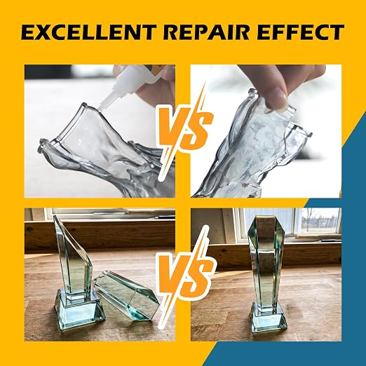 Glass Super Glue Liquid, Clear Instant Cyanoacrylate Adhesives for Glass Repair, All Purpose CA Glue for Shoe Ceramic Plastic Leather Model Metal Wood Pottery Aquarium Porcelain Stone, Thick