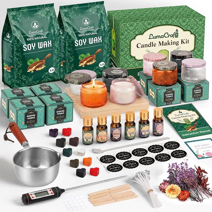 Deluxe Soy Wax Candle Making Kit, Complete DIY Craft Gift Set