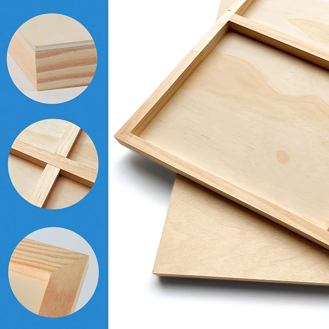 Falling in Art 2 Pack 20x28 Unfinished Birch Wood Panels Kit for Painting | Studio 1’’ Deep Wood Canvas, Cradle Boards for Acrylic Pouring, Art, Crafts, Epoxy Resin, Laser Engraving Cutting