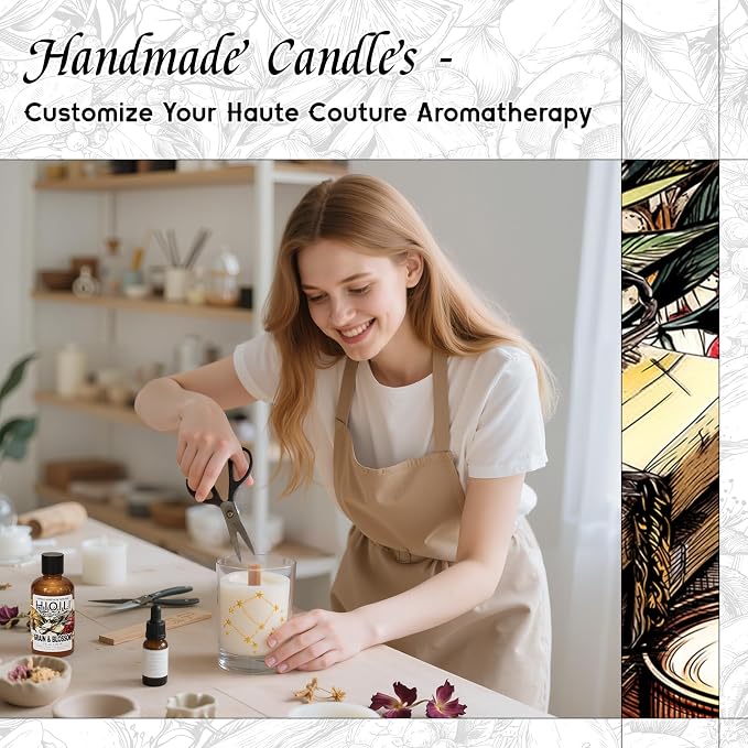 HIQILI Grain & Blossom Fragrance Oil for Diffuser, Candle & Solid Perfume