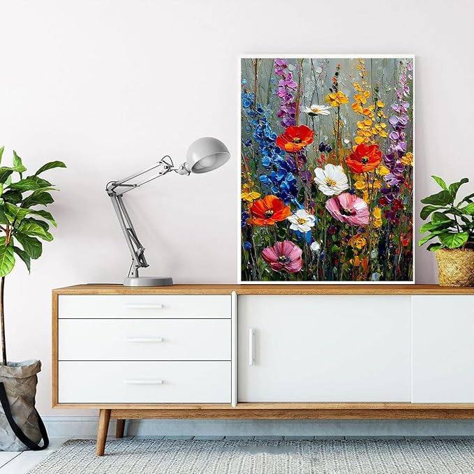 HITO Wildflowers Paint by Numbers Kit for Adults 16x20 Inch Frameless | Flowers Paint by Numbers for Adults Beginner, Wildflowers Paint by Numbers for Gift Home Wall Decor
