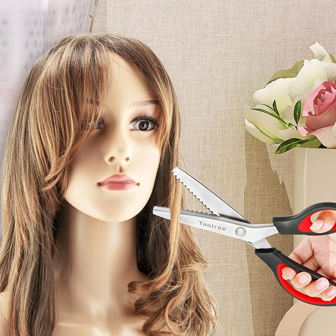 Pinking Shears for Fabric Cutting, Taotree 9.5" zig zag scissors for Fabric
