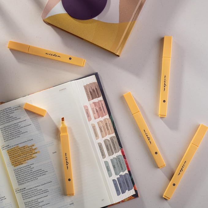 DIVERSEBEE Bible Highlighters with Soft Chisel Tip, No Bleed (Yellow)