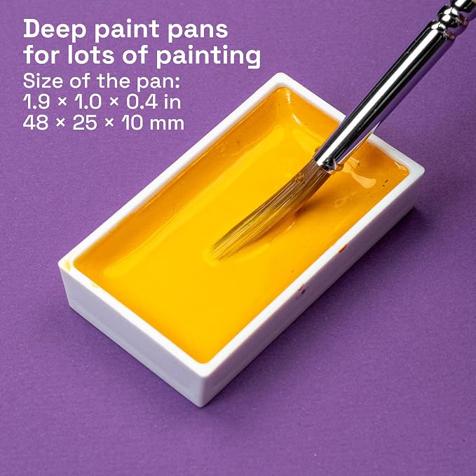 ARTISTRO Professional Watercolor Paint Set for Adults - 48 Pigment-Rich Colors, XL Pans, ASTM-I Lightfastness, High Tinting Strength Watercolor Set for Professionals made by professionals