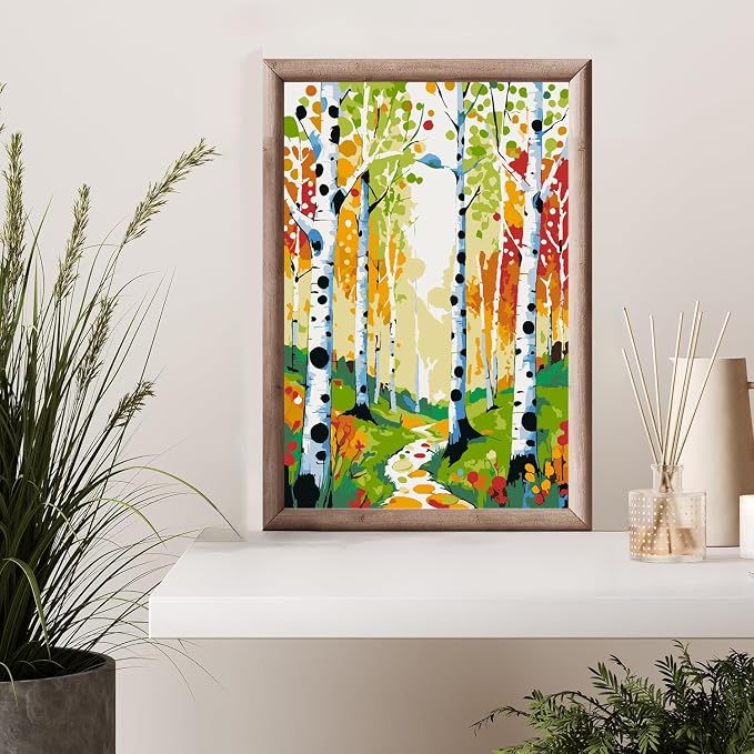 Paint by Numbers Kit for Adults Beginner & Kids Age 8-12 with Wooden Frame, Easy Adult Paint by Number Kits on Canvas, DIY Acrylic Watercolor Oil Paint by Number for Adults for Home Decor 8x12 Inch