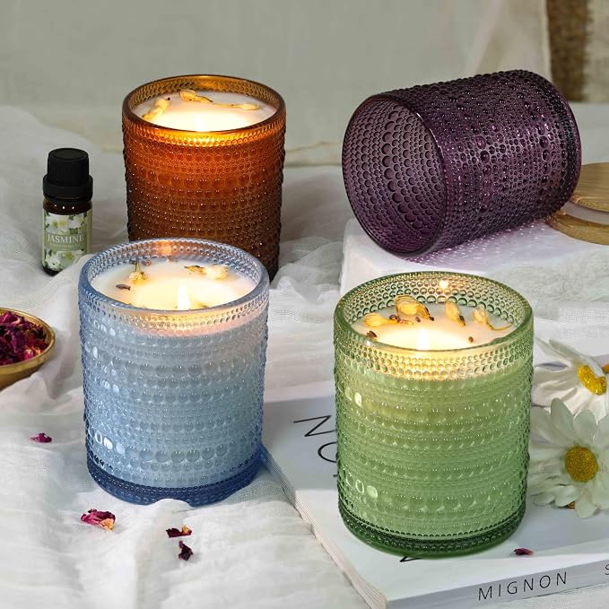 DARJEN Candle Making Kit for Adult, 4 Jars & 4 Tins Soy Wax Scented DIY Set | 100% Soy Wax, 10oz Glass Jars, 4oz Tins, Cotton Wicks, Pleasant Scents, Instruction& More- Perfect as Home Decorations