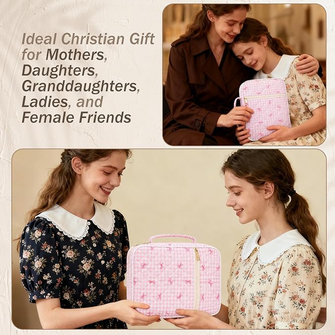 XKDOUS Bible Cover Case for Women Bible Bag Journaling Kit w/Study Supplies