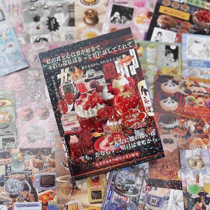 Tmtains 45 Sheets Japanese Manga Style Sticker Book 800+Pcs Heisei Retro Romantic Memory Series Manga Books Style Korean Sticker Aesthetic Japanese Stickers Book for Adults Valentine Gifts (Nebula)