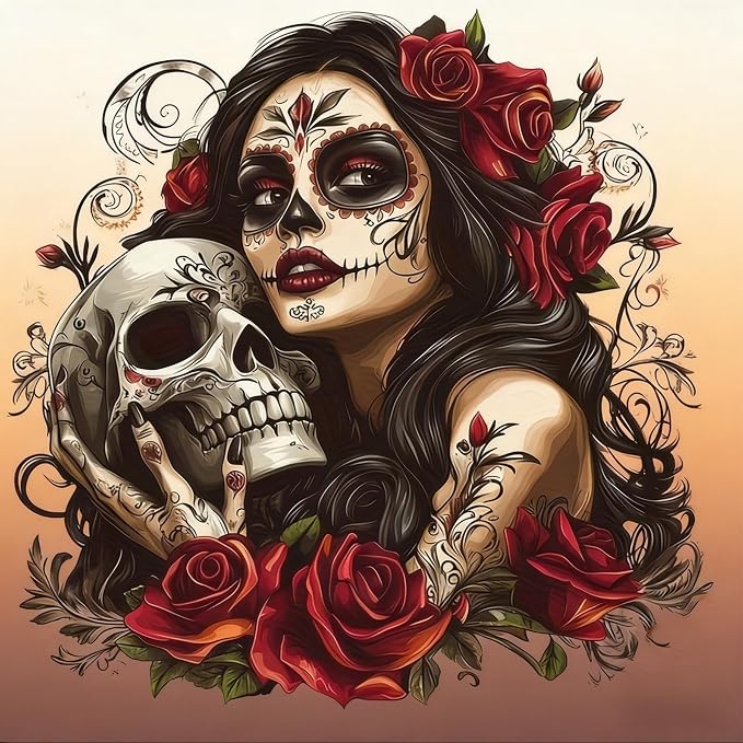 XUCNWL Diamond Art Kits for Adults,Gothic Girl Diamond Painting