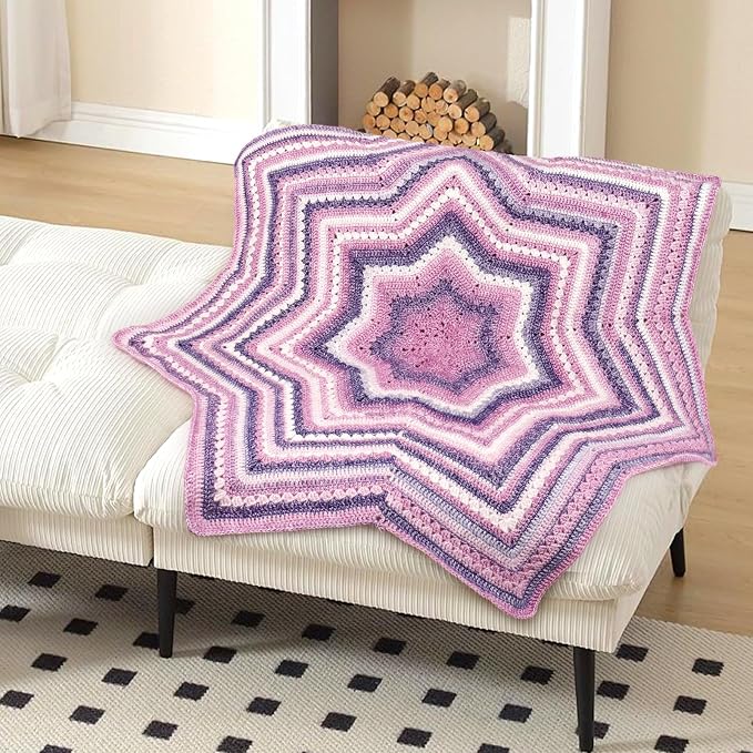 Katech Gradient Cake Yarn for Crocheting-Multicolor Soft Cotton Yarn | 100g/3.52 oz-DK Light Weight #3-60% Cotton 30% Acrylic 10% Wool-Perfect for Scarves, Shawls, Blankets and Garments(C)