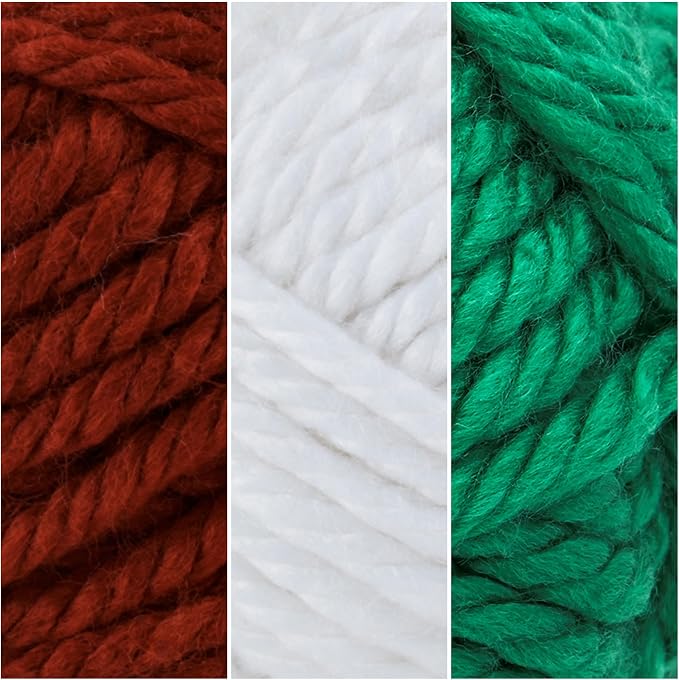 Lion Brand Yarn, Hometown Super Bulky Yarn, Classic Christmas Pack, 12 Skeins
