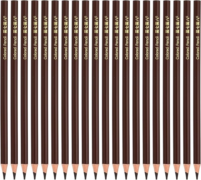 PATIKIL Coffee Colored Pencils Set,20 Pcs Oil Color Pencils Wooden Coloring Drawing Pencil for Artists Art Painting